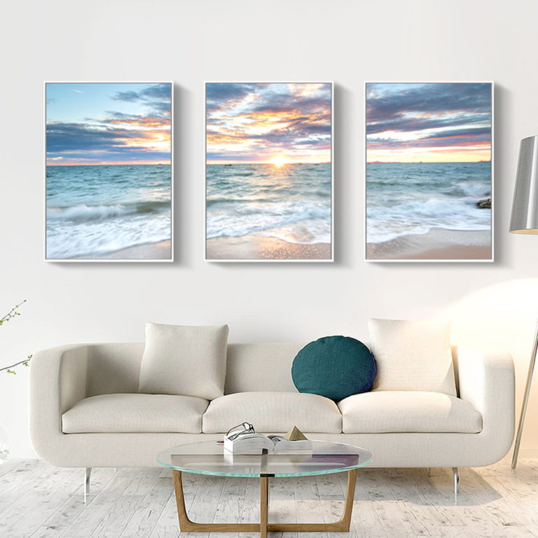 Wall Art prints -Sunrise by the ocean 3 sets - Poster Prints -Canvas ...