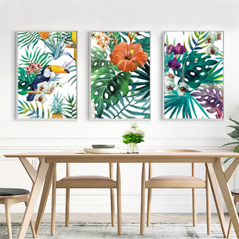 Wall Art prints -Tropical Flora & Fauna 3 sets - Poster Prints -Canvas ...