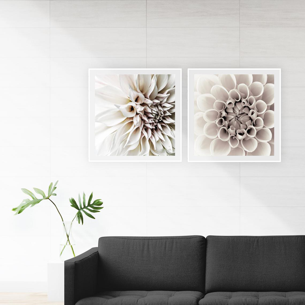 Wall Art - White Dahlia (2 sets)- Canvas Prints-Poster Prints - Art ...