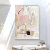 Wall art - Abstract Pink Gold - Canvas Prints - Poster Prints - Image 3