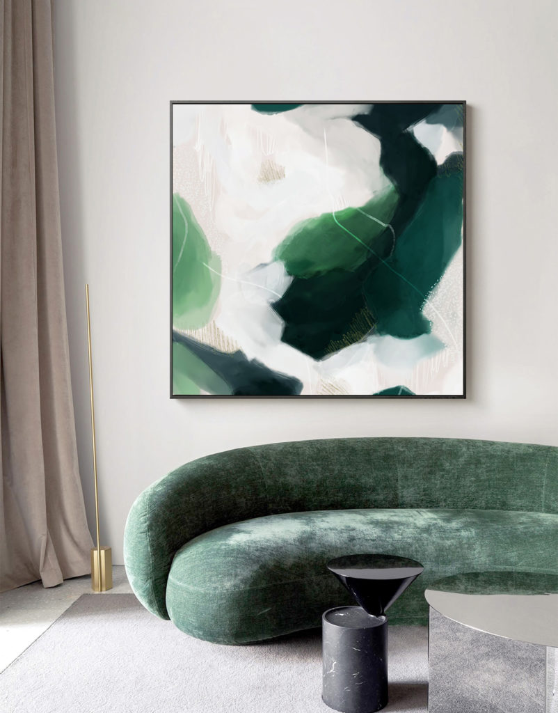 Wall Art – French Abstract Green – Canvas Prints-Poster Prints – Art