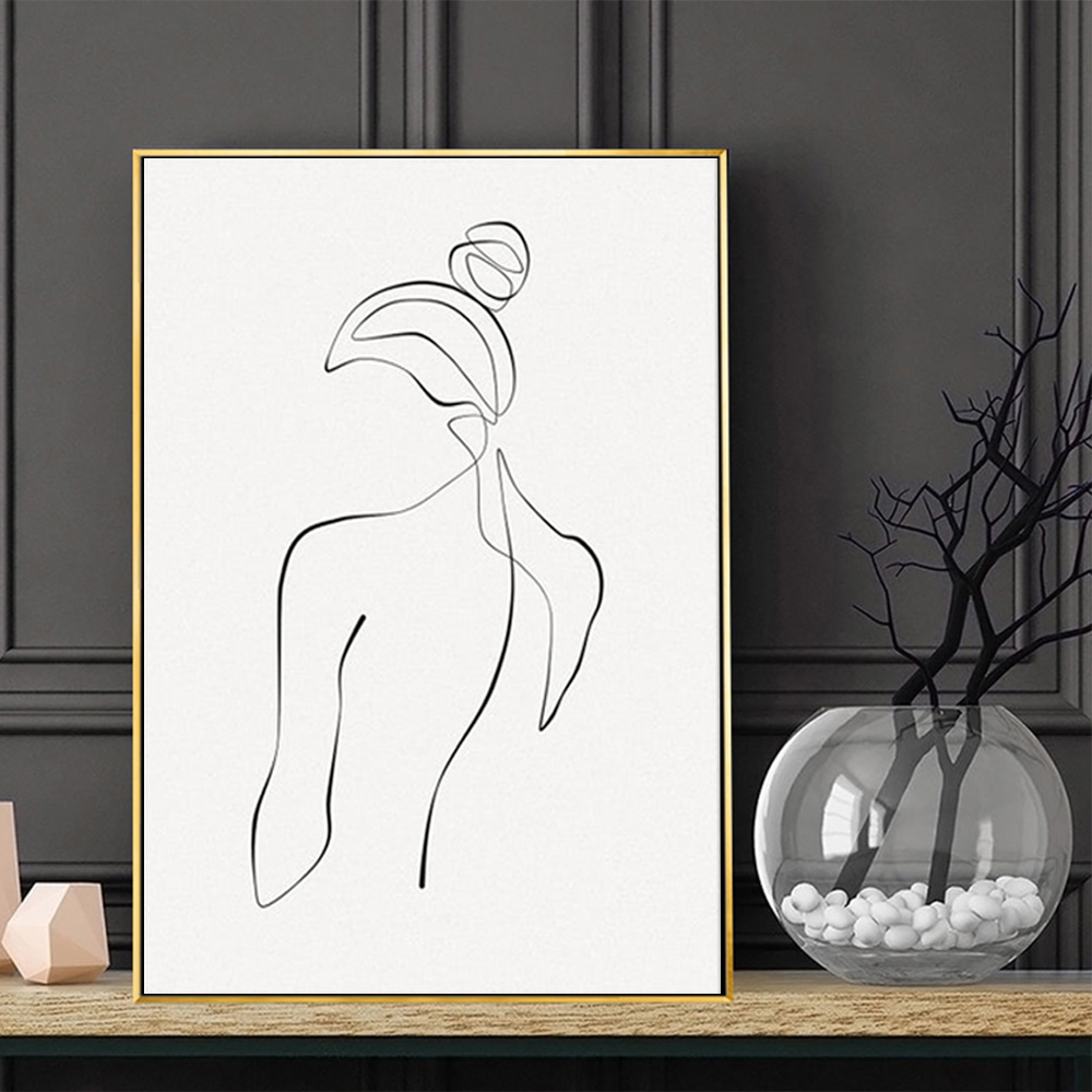 Wall Art – Woman Back Line Art – Canvas Prints-Poster Prints – Art