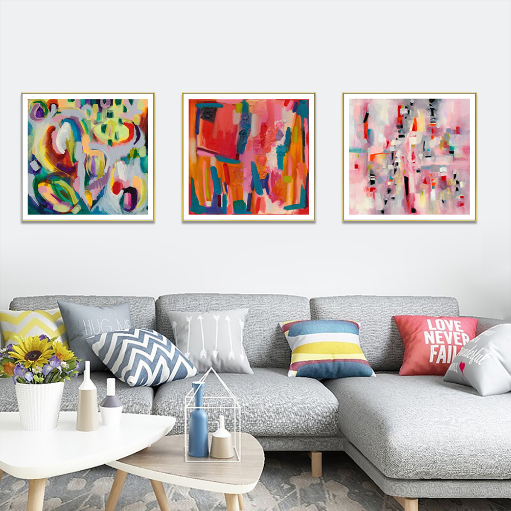 Wall Art - Colorful Abstract 3 Sets - Canvas Prints - Poster Prints ...