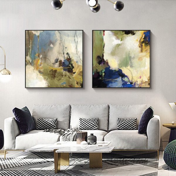 Wall Art - Abstract Blue (2 sets)- Canvas Prints-Poster Prints - Image 2